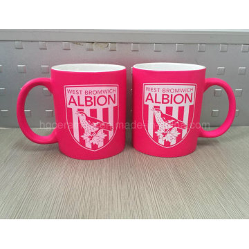 Taza de neón del color con la impresión de la etiqueta, taza promocional del color de neón